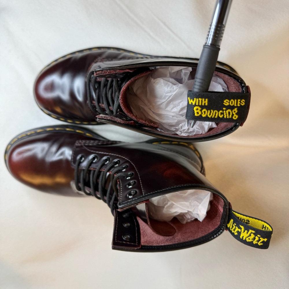 Dr. Martens Cherry Red Arcadia 1460 Boots - Picture 9 of 15